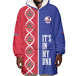 Custom Afro-Haiti Football Wearable Blanket Hoodie It's In My DNA - African Pride