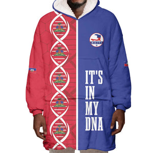 Custom Afro-Haiti Football Wearable Blanket Hoodie It's In My DNA - African Pride