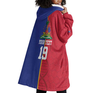 Custom Afro-Haiti Football Wearable Blanket Hoodie It's In My DNA - African Pride