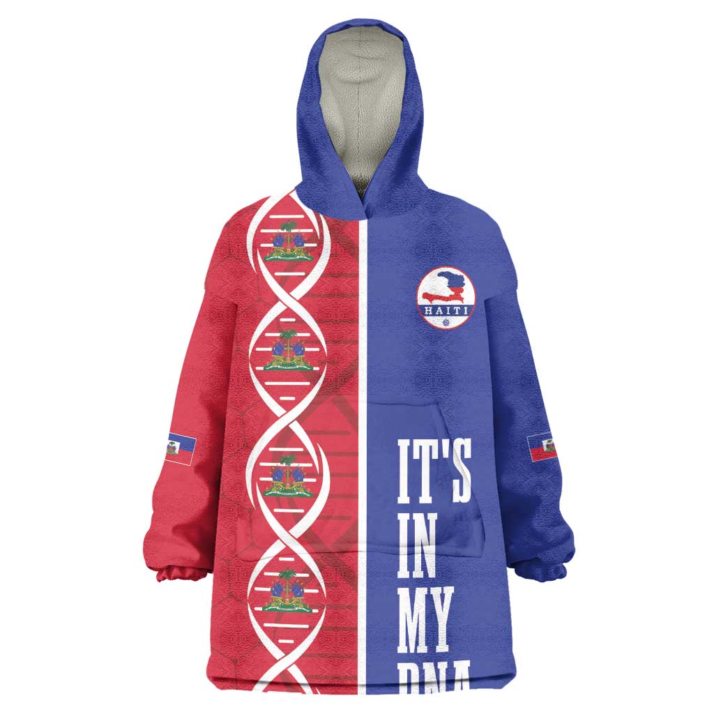 Custom Afro-Haiti Football Wearable Blanket Hoodie It's In My DNA - African Pride
