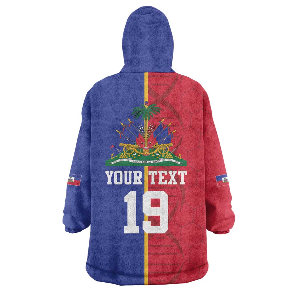 Custom Afro-Haiti Football Wearable Blanket Hoodie It's In My DNA - African Pride