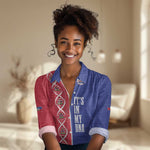 Custom Afro-Haiti Football Women Casual Shirt It's In My DNA - African Pride