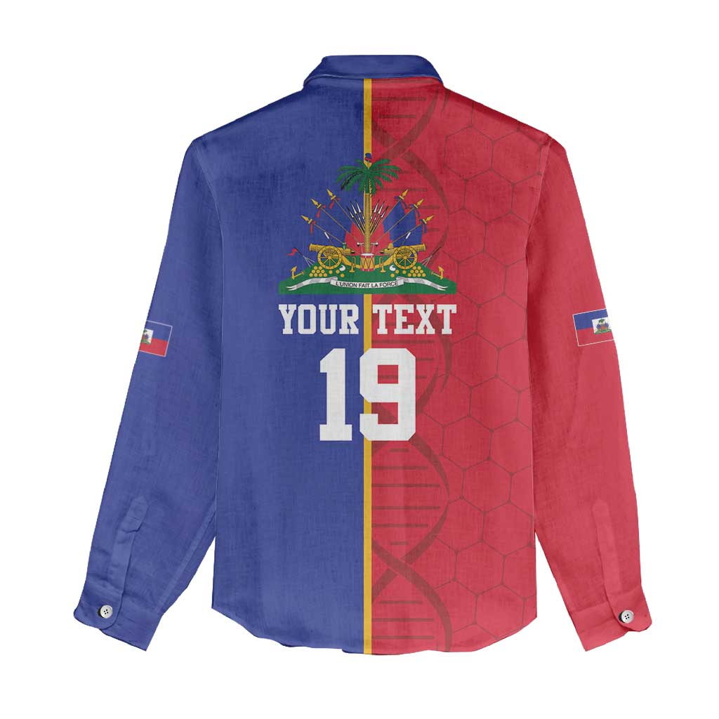 Custom Afro-Haiti Football Women Casual Shirt It's In My DNA - African Pride