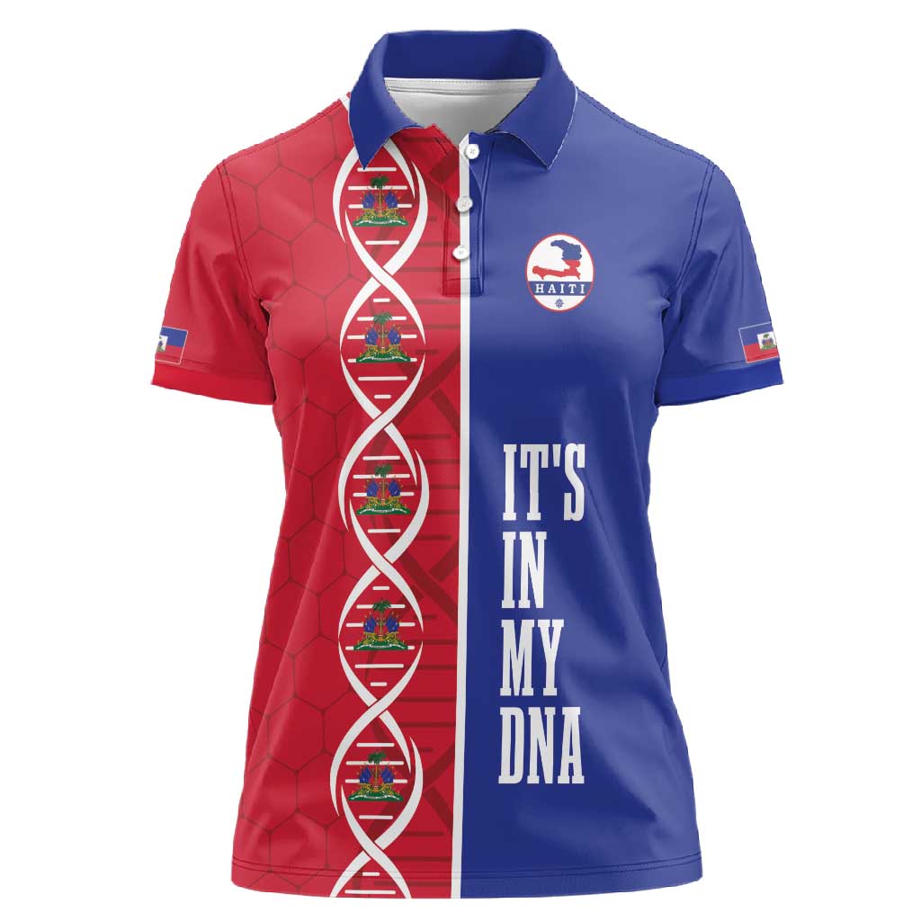 Custom Afro-Haiti Football Women Polo Shirt It's In My DNA - African Pride