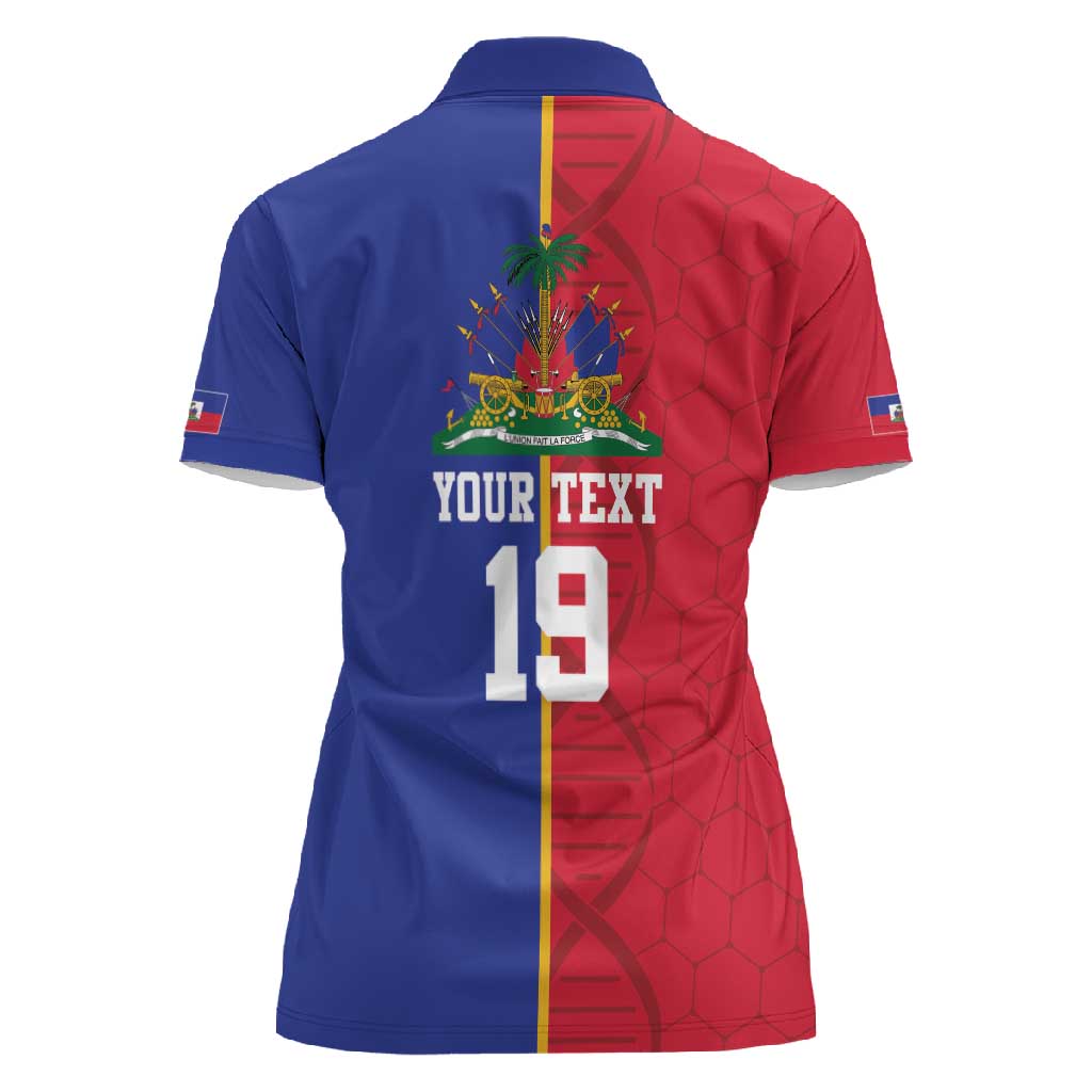 Custom Afro-Haiti Football Women Polo Shirt It's In My DNA - African Pride