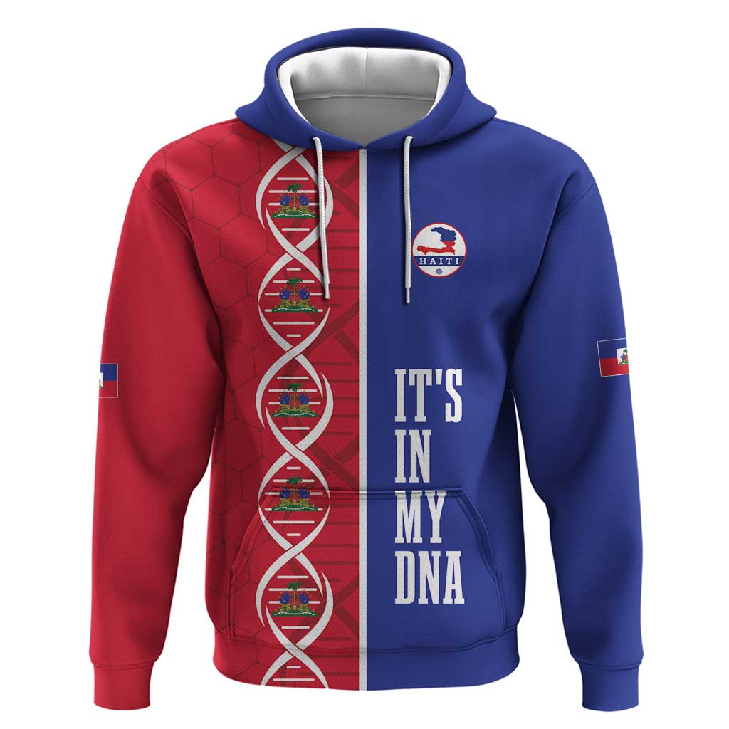 Custom Afro-Haiti Football Zip Hoodie It's In My DNA - African Pride