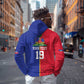Custom Afro-Haiti Football Zip Hoodie It's In My DNA - African Pride