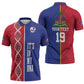 Custom Afro-Haiti Football Zipper Polo Shirt It's In My DNA - African Pride