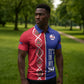 Custom Afro-Haiti Football Zipper Polo Shirt It's In My DNA - African Pride