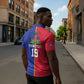 Custom Afro-Haiti Football Zipper Polo Shirt It's In My DNA - African Pride