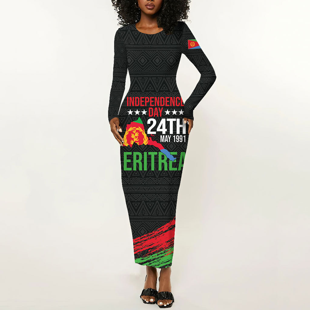 Eritrea Independence Day 1991 Long Sleeve Bodycon Dress Honor Freedom Unity Resilience