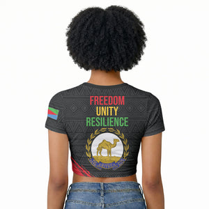 Eritrea Independence Day 1991 Raglan Cropped T shirt Honor Freedom Unity Resilience
