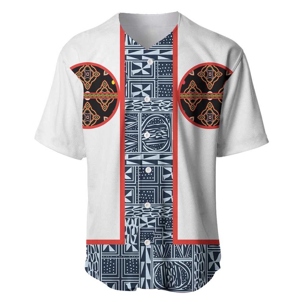Cameroon Traditional Toghu Pattern Baseball Jersey African Tribal Ndop Geometric Design