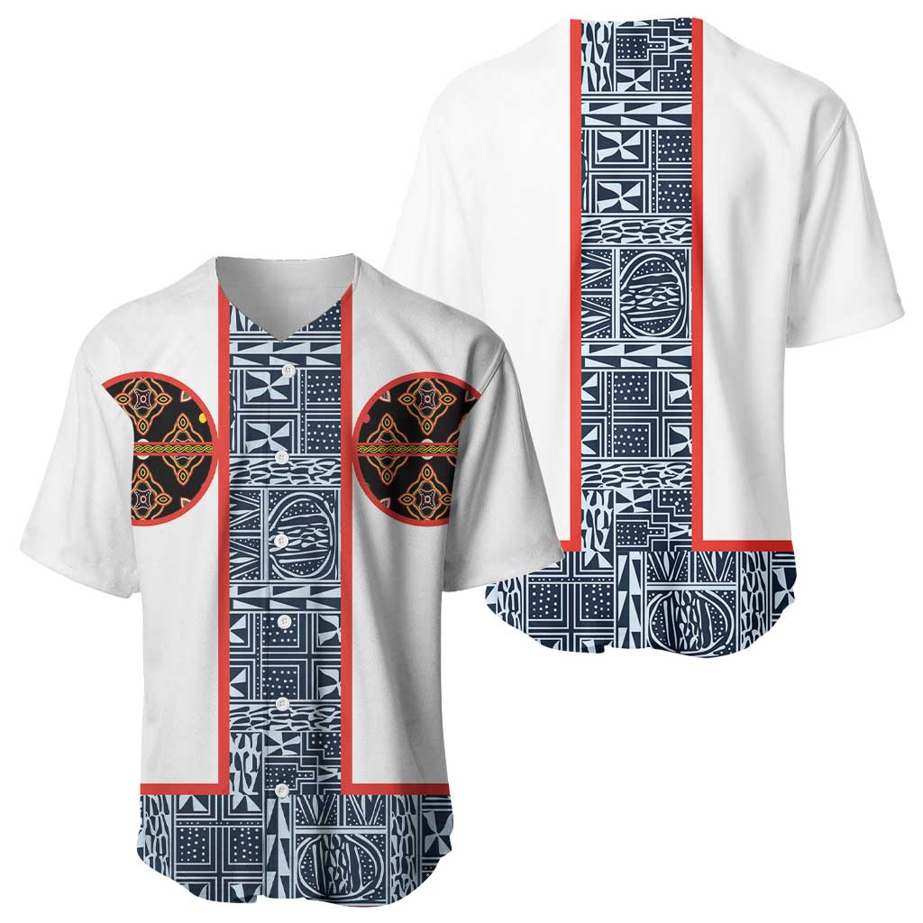 Cameroon Traditional Toghu Pattern Baseball Jersey African Tribal Ndop Geometric Design