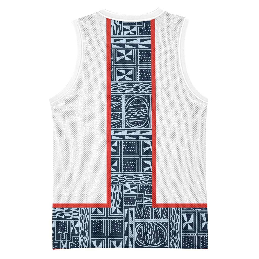 Cameroon Traditional Toghu Pattern Basketball Jersey African Tribal Ndop Geometric Design
