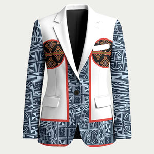 Cameroon Traditional Toghu Pattern Blazer African Tribal Ndop Geometric Design
