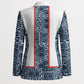 Cameroon Traditional Toghu Pattern Blazer African Tribal Ndop Geometric Design
