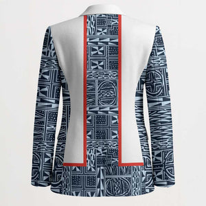 Cameroon Traditional Toghu Pattern Blazer African Tribal Ndop Geometric Design