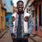 Cameroon Traditional Toghu Pattern Bomber Jacket African Tribal Ndop Geometric Design