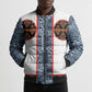 Cameroon Traditional Toghu Pattern Bomber Puffer Jacket African Tribal Ndop Geometric Design