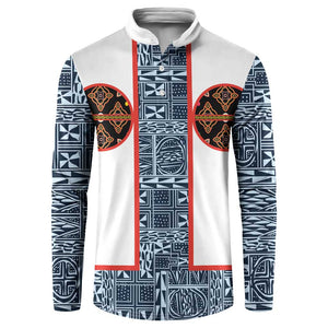 Cameroon Traditional Toghu Pattern Button Sweatshirt African Tribal Ndop Geometric Design