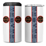 Cameroon Traditional Toghu Pattern 4 in 1 Can Cooler Tumbler African Tribal Ndop Geometric Design