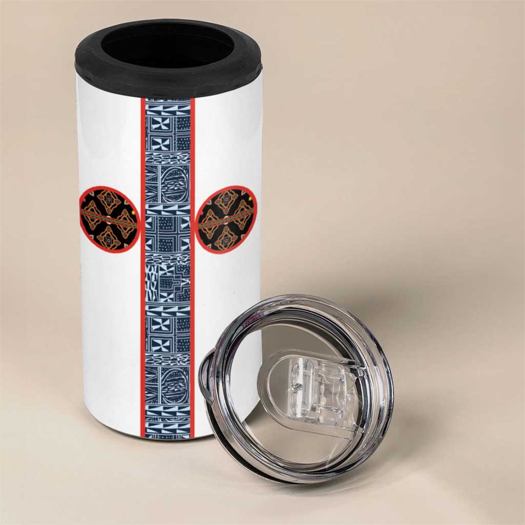 Cameroon Traditional Toghu Pattern 4 in 1 Can Cooler Tumbler African Tribal Ndop Geometric Design