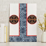 Cameroon Traditional Toghu Pattern Canvas Wall Art African Tribal Ndop Geometric Design
