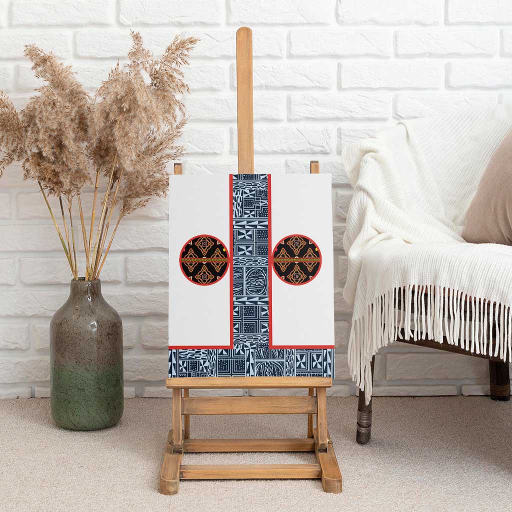 Cameroon Traditional Toghu Pattern Canvas Wall Art African Tribal Ndop Geometric Design