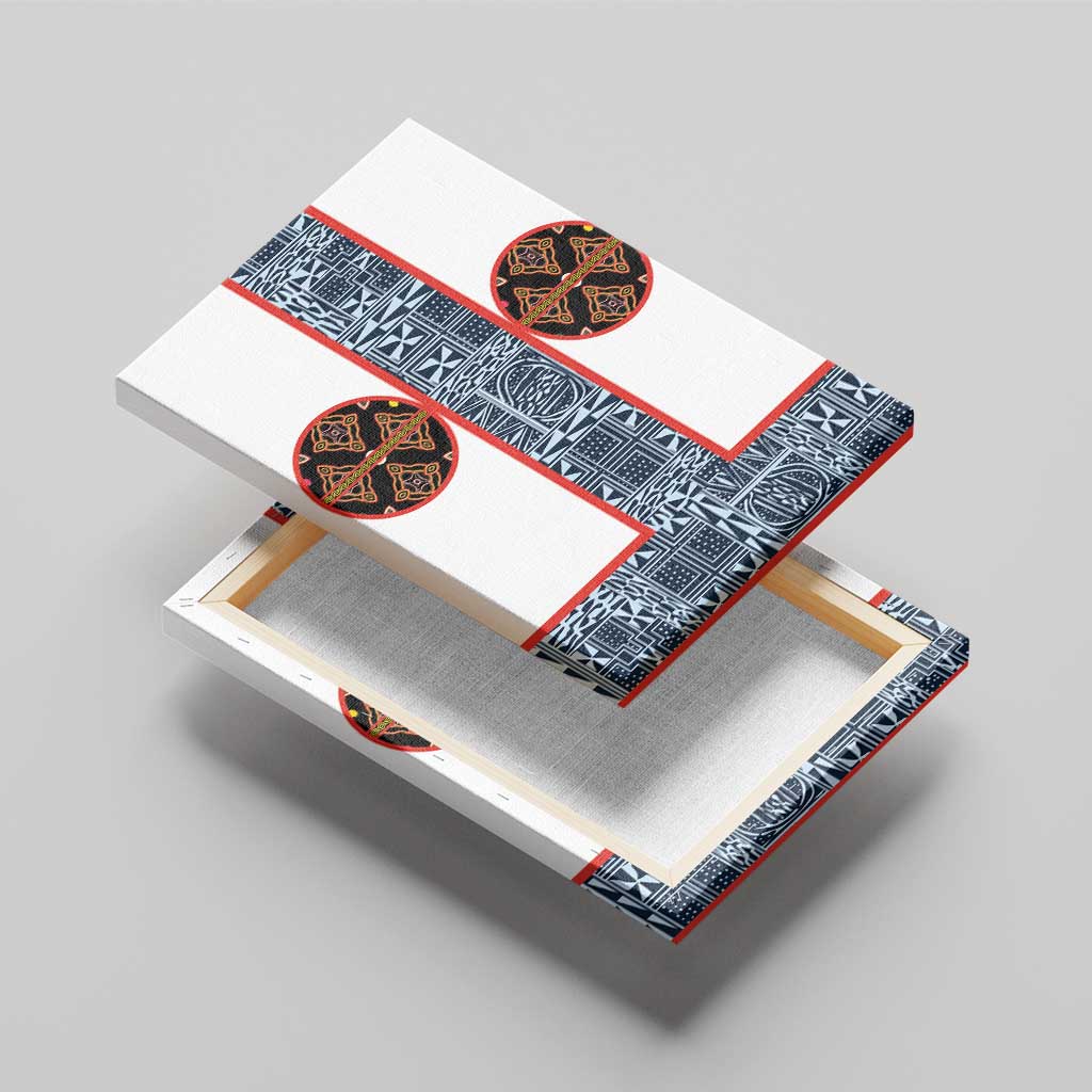 Cameroon Traditional Toghu Pattern Canvas Wall Art African Tribal Ndop Geometric Design