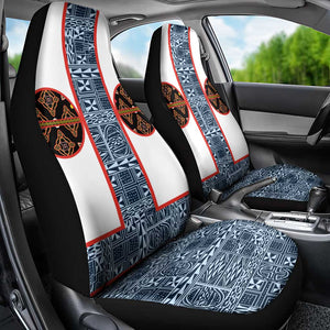 Cameroon Traditional Toghu Pattern Car Seat Cover African Tribal Ndop Geometric Design