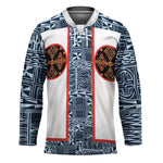Cameroon Traditional Toghu Pattern Hockey Jersey African Tribal Ndop Geometric Design