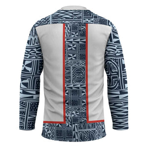 Cameroon Traditional Toghu Pattern Hockey Jersey African Tribal Ndop Geometric Design