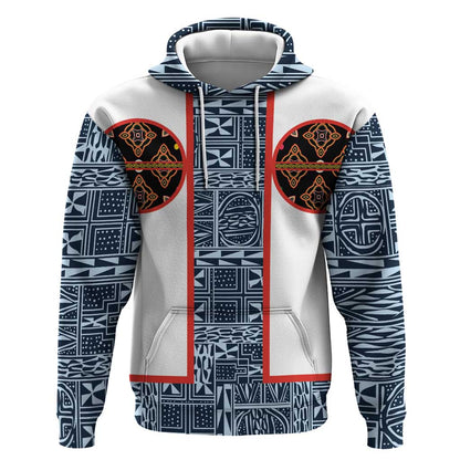 Cameroon Traditional Toghu Pattern Hoodie African Tribal Ndop Geometric Design