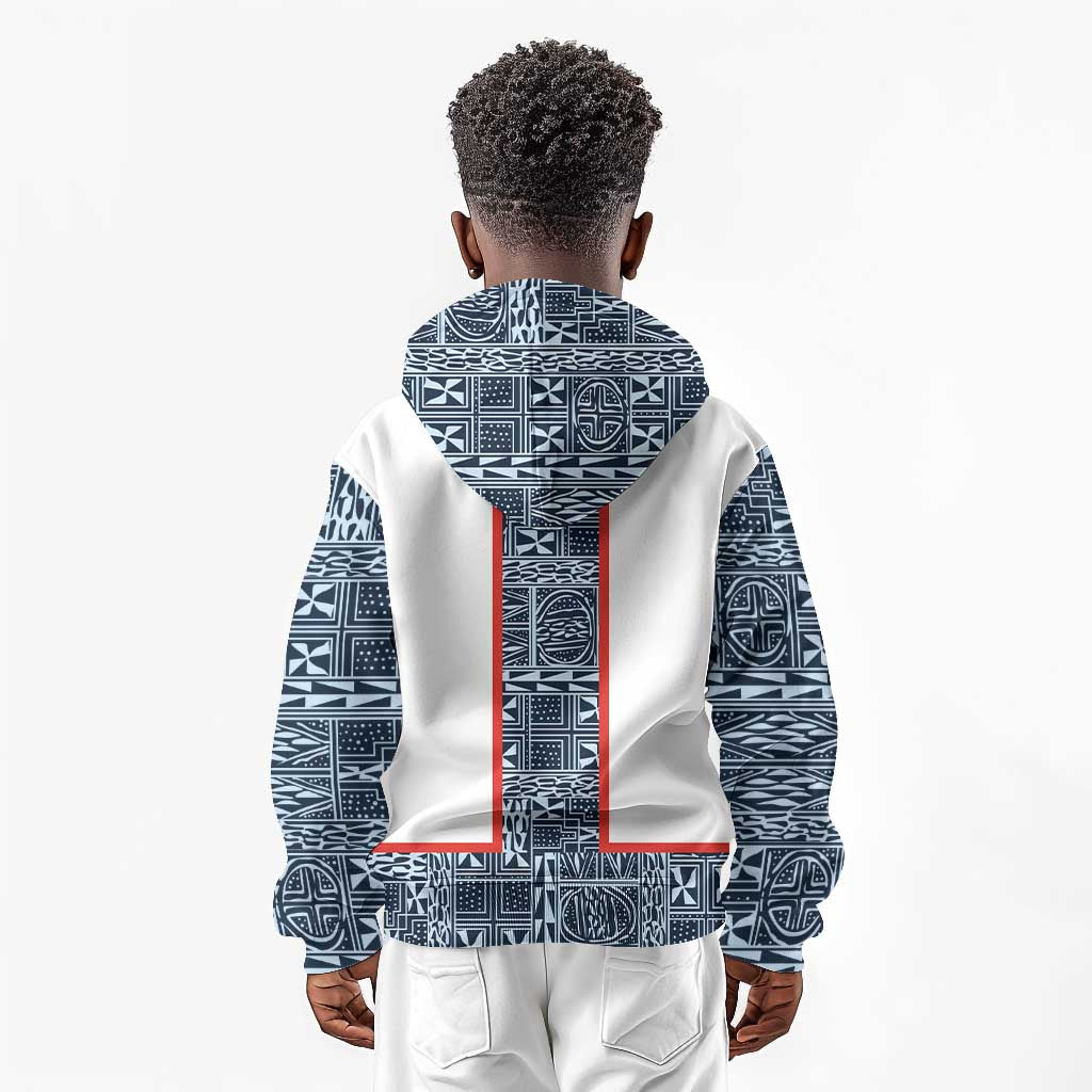 Cameroon Traditional Toghu Pattern Kid Hoodie African Tribal Ndop Geometric Design