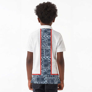 Cameroon Traditional Toghu Pattern Kid Polo Shirt African Tribal Ndop Geometric Design