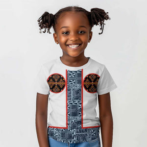 Cameroon Traditional Toghu Pattern Kid T shirt African Tribal Ndop Geometric Design