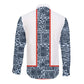 Cameroon Traditional Toghu Pattern Long Sleeve Button Shirt African Tribal Ndop Geometric Design