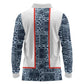 Cameroon Traditional Toghu Pattern Long Sleeve Polo Shirt African Tribal Ndop Geometric Design
