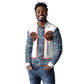 Cameroon Traditional Toghu Pattern Long Sleeve Polo Shirt African Tribal Ndop Geometric Design
