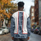 Cameroon Traditional Toghu Pattern Long Sleeve Shirt African Tribal Ndop Geometric Design