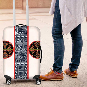 Cameroon Traditional Toghu Pattern Luggage Cover African Tribal Ndop Geometric Design