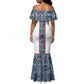Cameroon Traditional Toghu Pattern Mermaid Dress African Tribal Ndop Geometric Design