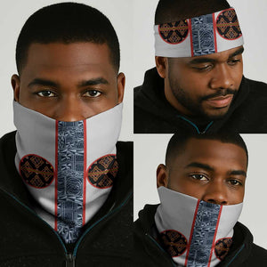 Cameroon Traditional Toghu Pattern Neck Gaiter African Tribal Ndop Geometric Design