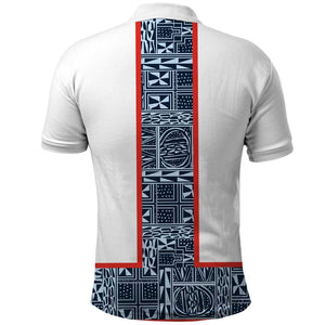 Cameroon Traditional Toghu Pattern Polo Shirt African Tribal Ndop Geometric Design