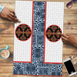 Cameroon Traditional Toghu Pattern Puzzle African Tribal Ndop Geometric Design