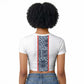 Cameroon Traditional Toghu Pattern Raglan Cropped T shirt African Tribal Ndop Geometric Design