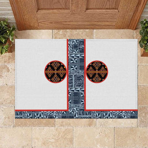 Cameroon Traditional Toghu Pattern Rubber Doormat African Tribal Ndop Geometric Design