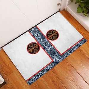Cameroon Traditional Toghu Pattern Rubber Doormat African Tribal Ndop Geometric Design