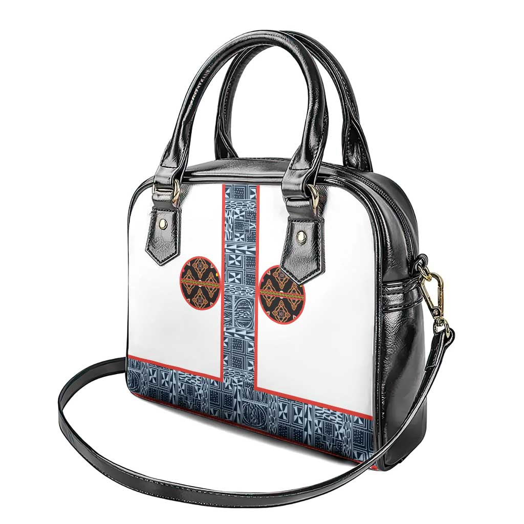 Cameroon Traditional Toghu Pattern Shoulder Handbag African Tribal Ndop Geometric Design